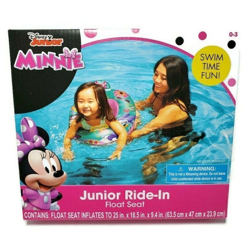Disney Minnie Mouse Junior Ride-In Float Seat Fun 0-3 Years Swim Inflatable Ring
